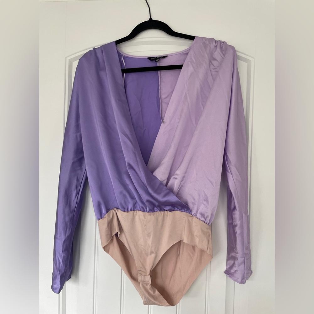 Multi Purple Satin bodysuit - boutique brand
